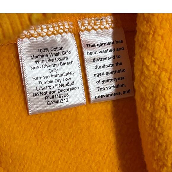 Mitchell & Ness Women’s Yellow Hoodie M full Zip Distressed Script Logo - Picture 4 of 12